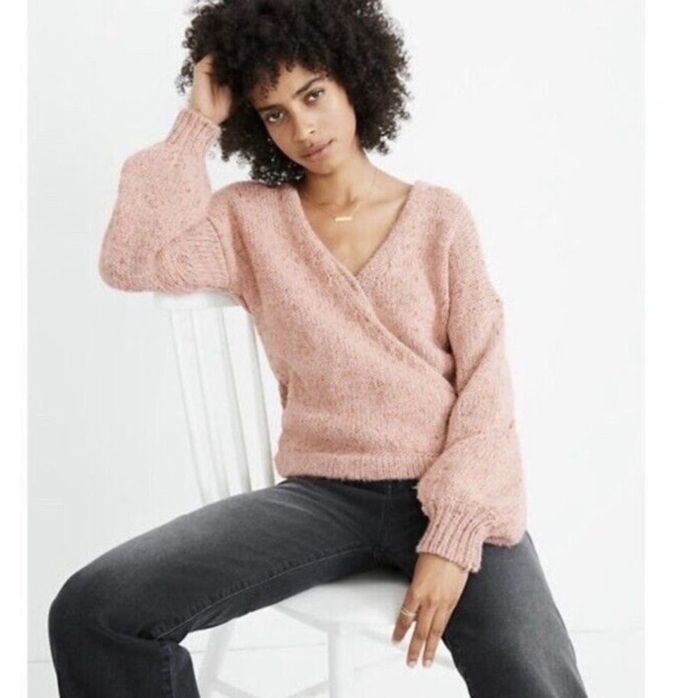 Madewell Beresford Front Wrap Pullover Sweater Medium